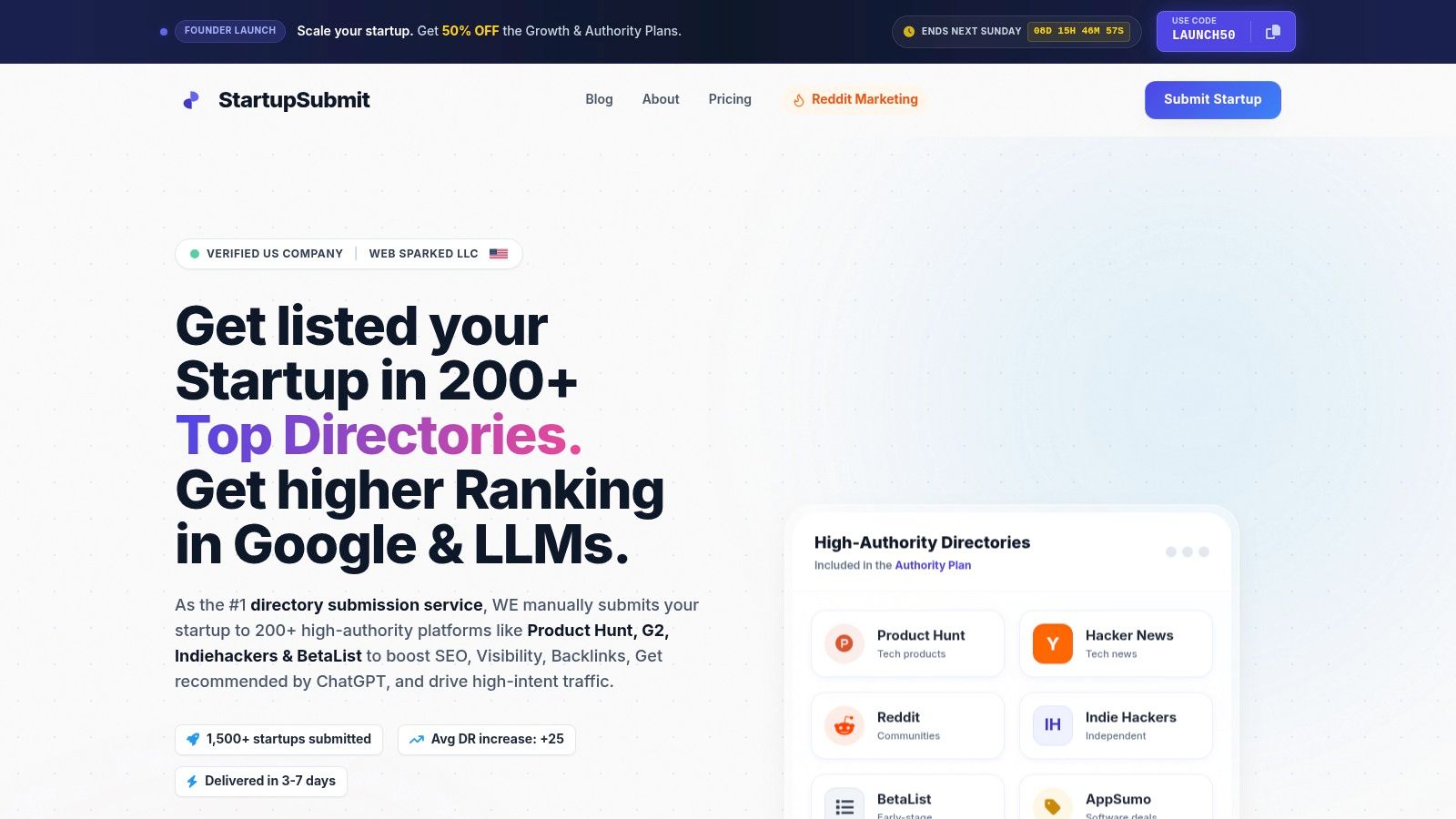 Screenshot from https://startupsubmit.app