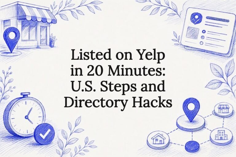 Decorative Yelp listing title card illustration