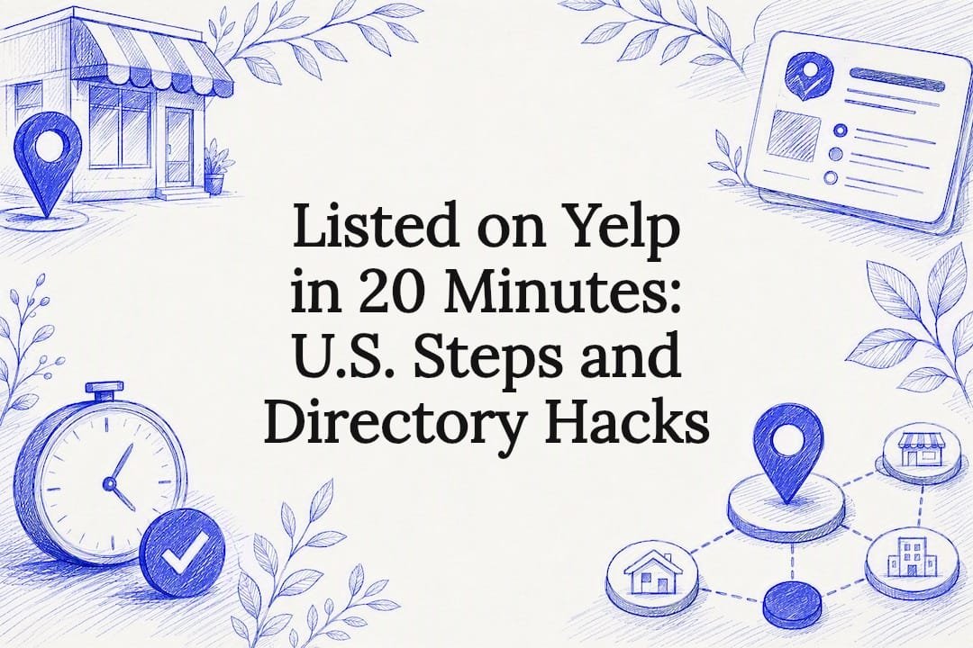 Decorative Yelp listing title card illustration