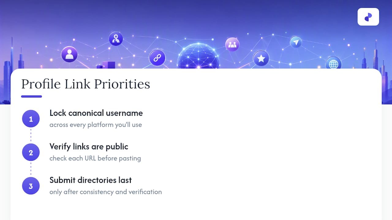 Why Most Founders Get Profile Links Backward — overview diagram