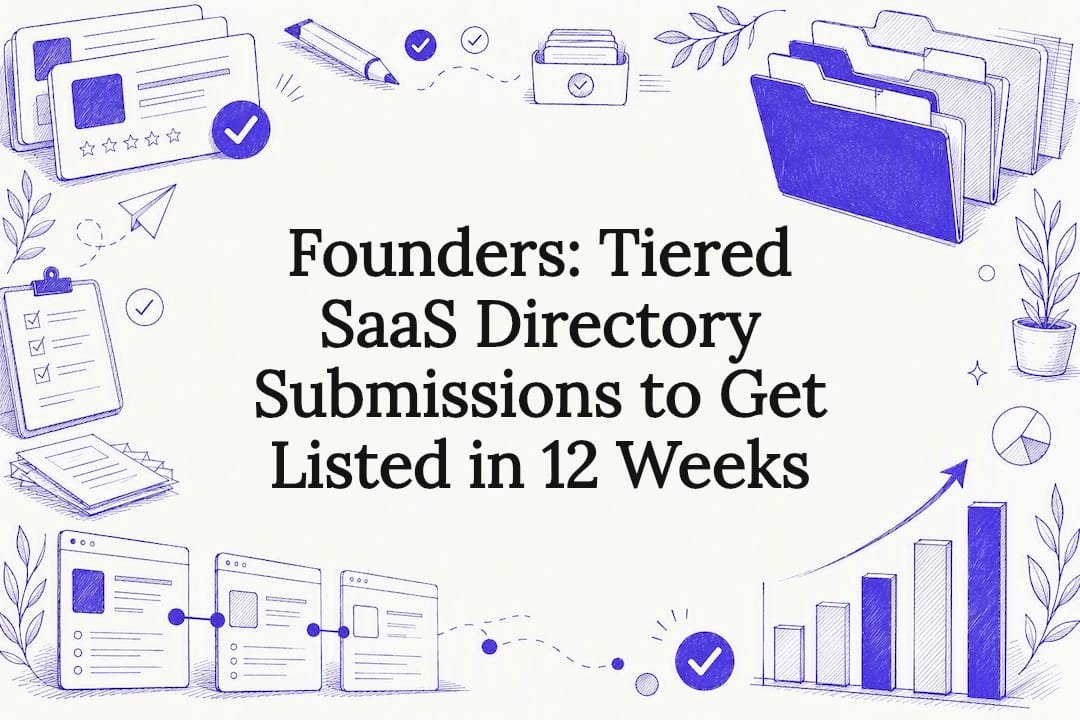 Decorative SaaS directory submission title card