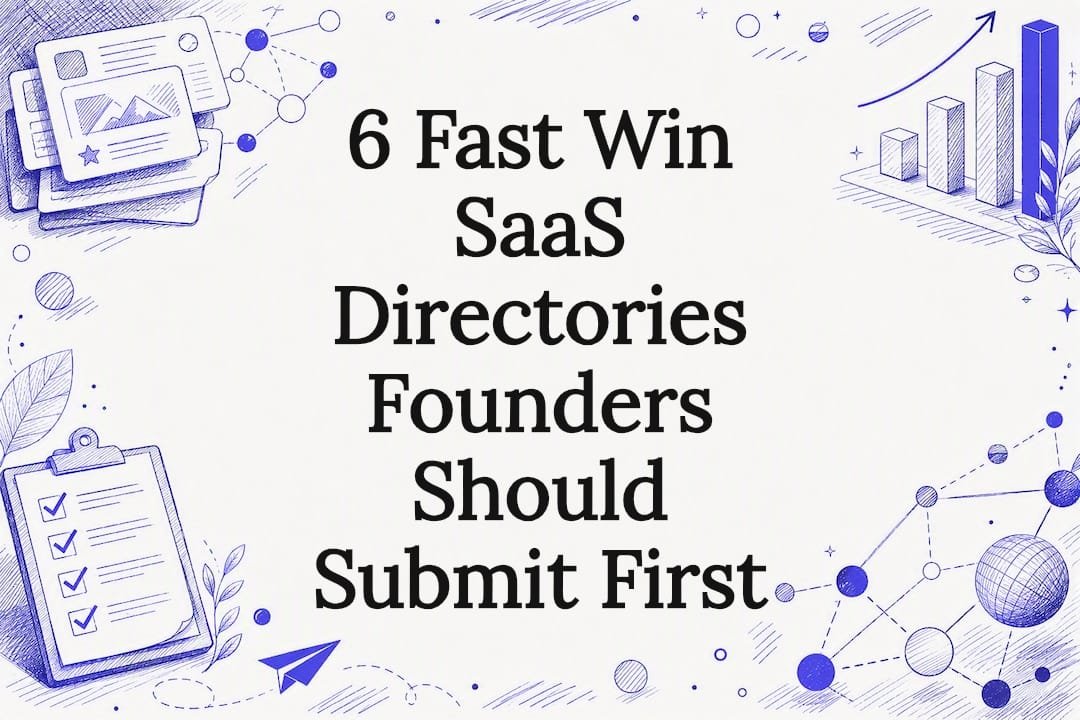 Decorative SaaS directory submission title card