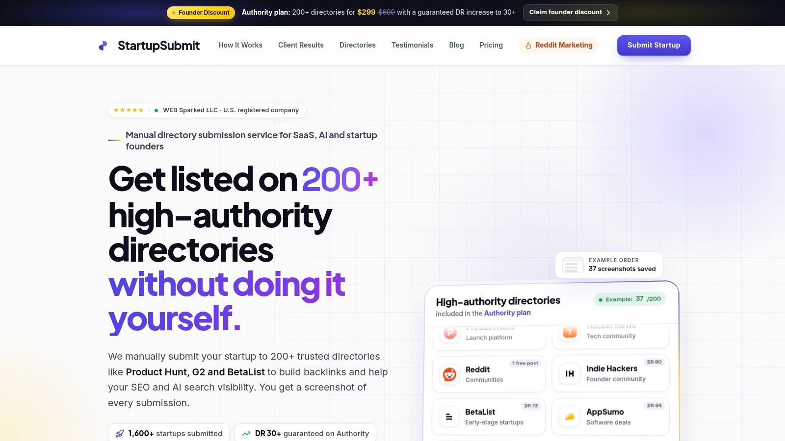Screenshot from https://startupsubmit.app