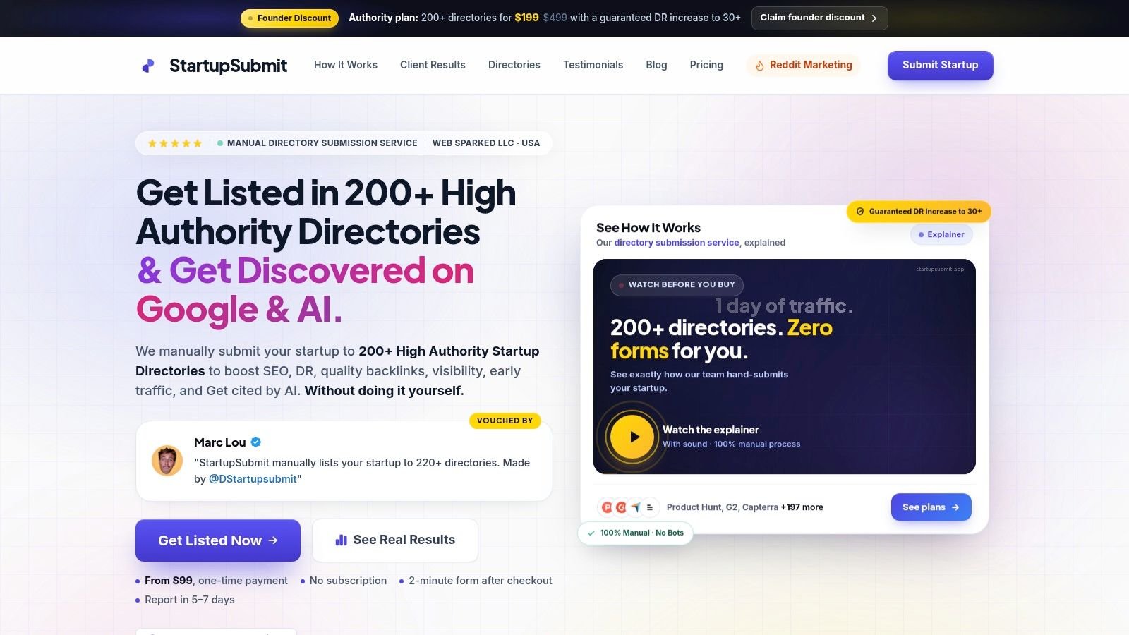 Screenshot from https://startupsubmit.app